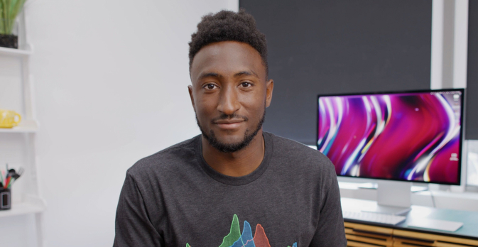 marques brownlee smiling into the camera