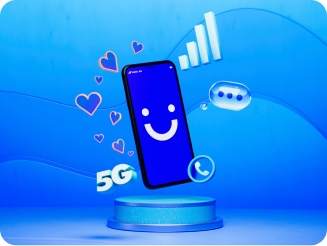 visible phone on a stage with hearts