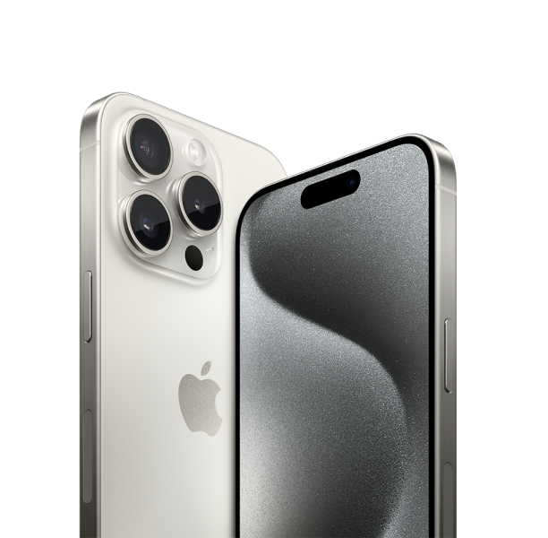 Two white iPhone 15