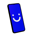 visible phone with a smile
